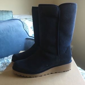 Women’s UGG navy blue suede boots. NEW in box